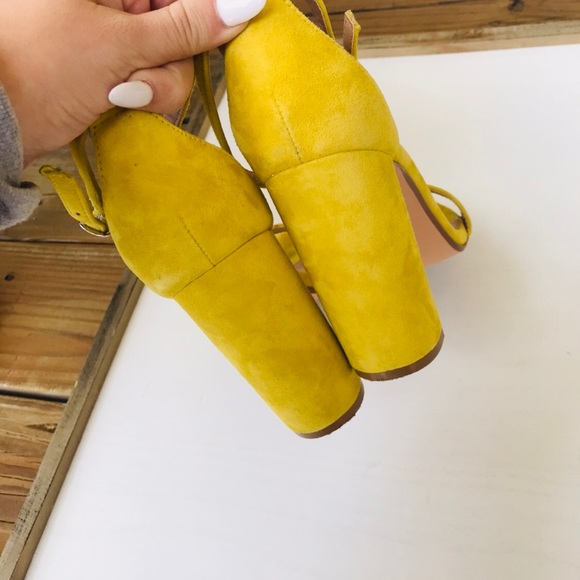 Steve Madden Mustard suede block heels - Picture 6 of 8